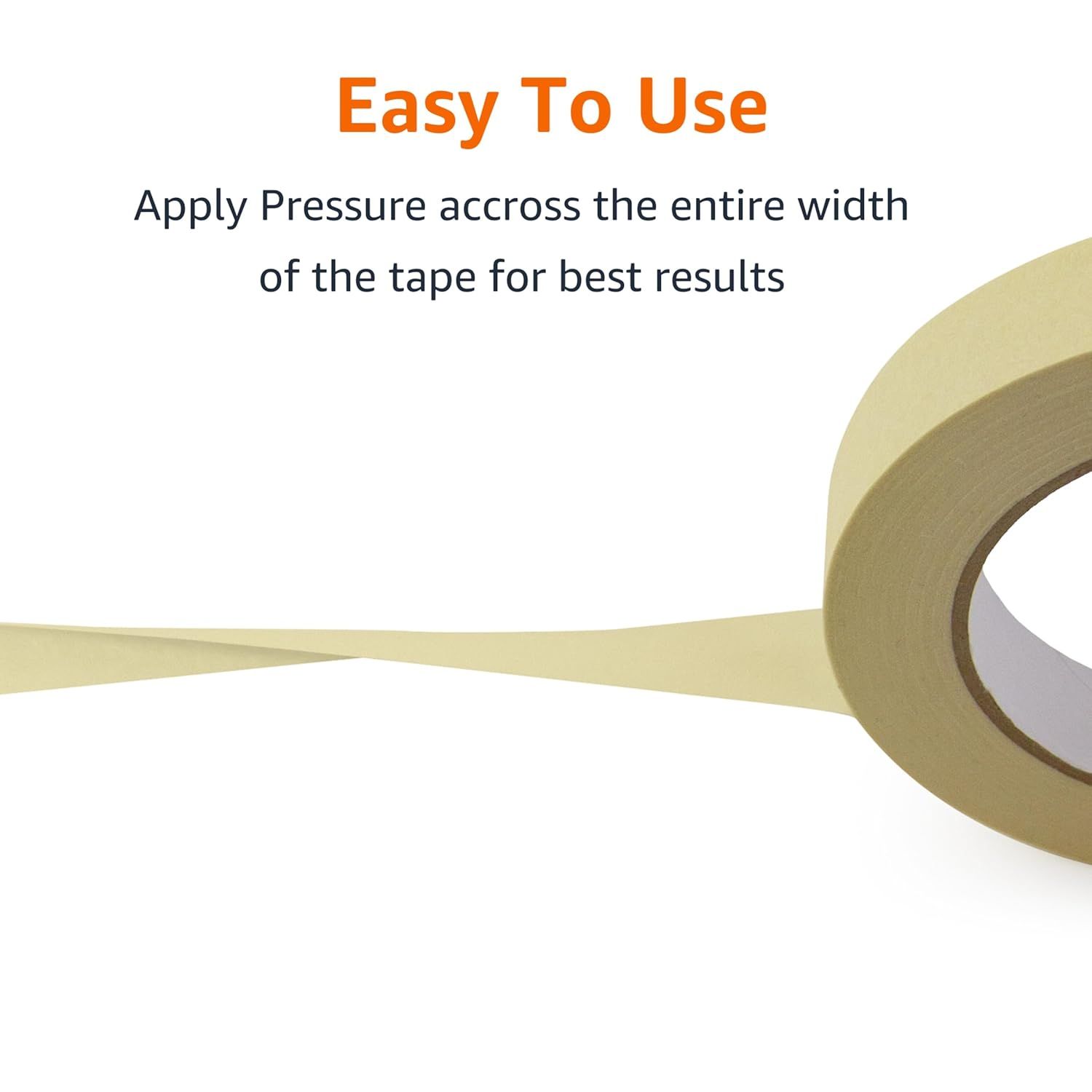 Instructs the shopper on the proper way to apply the tape by pressing across its entire width for best results, making the product easier to use effectively. Communicates that the product is simple…