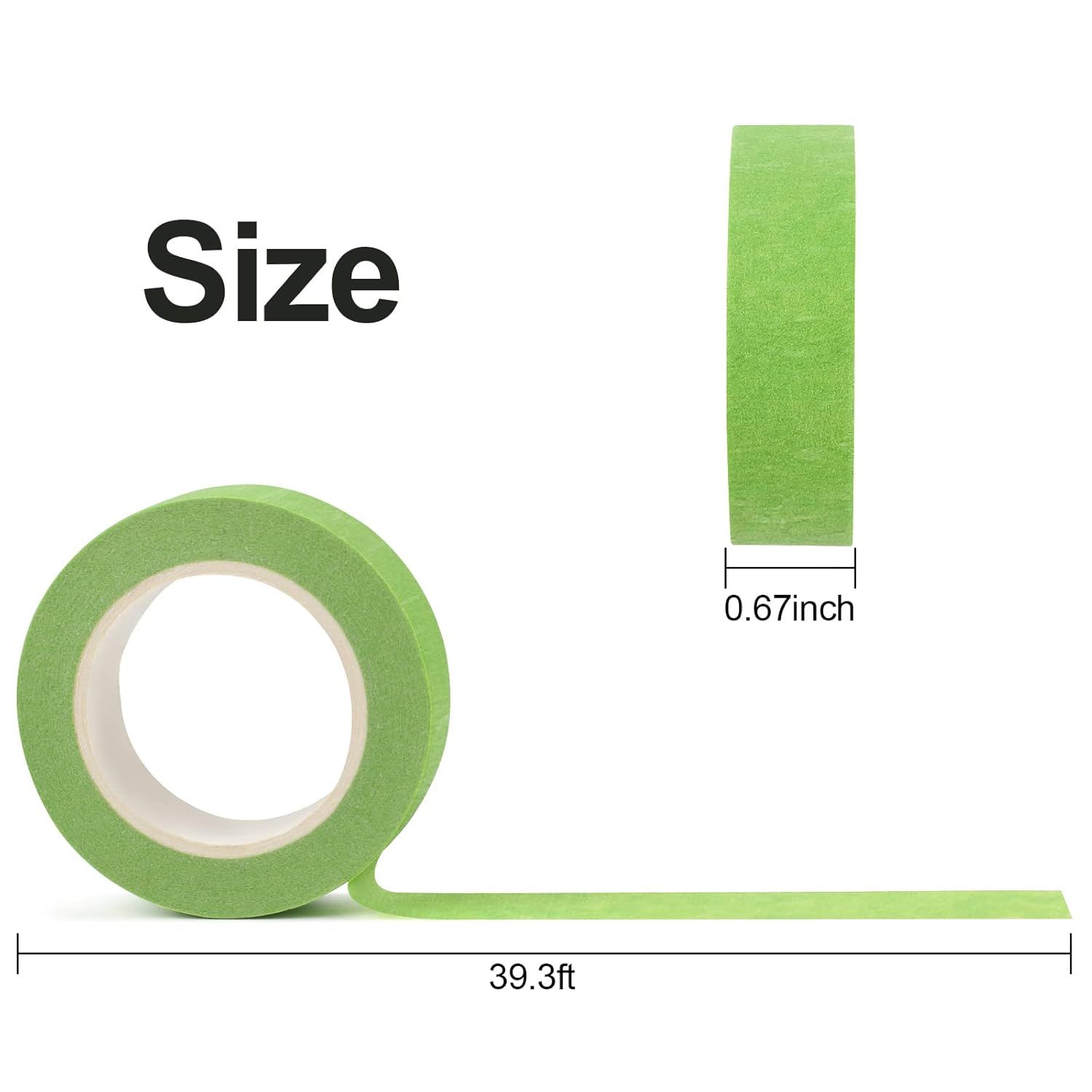 Communicates the exact physical dimensions of the tape roll (0.67 inch width and 39.3 ft length) to help shoppers understand the product size before purchase.
