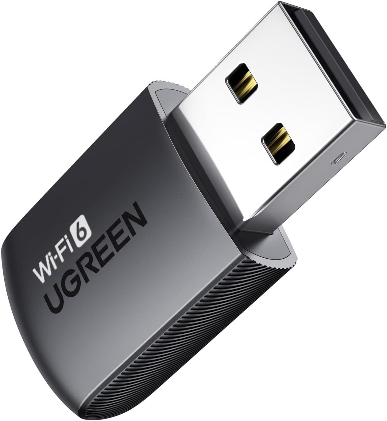 Provides a clear, unobstructed view of the USB Wi-Fi adapter on a white background for catalog-style presentation.