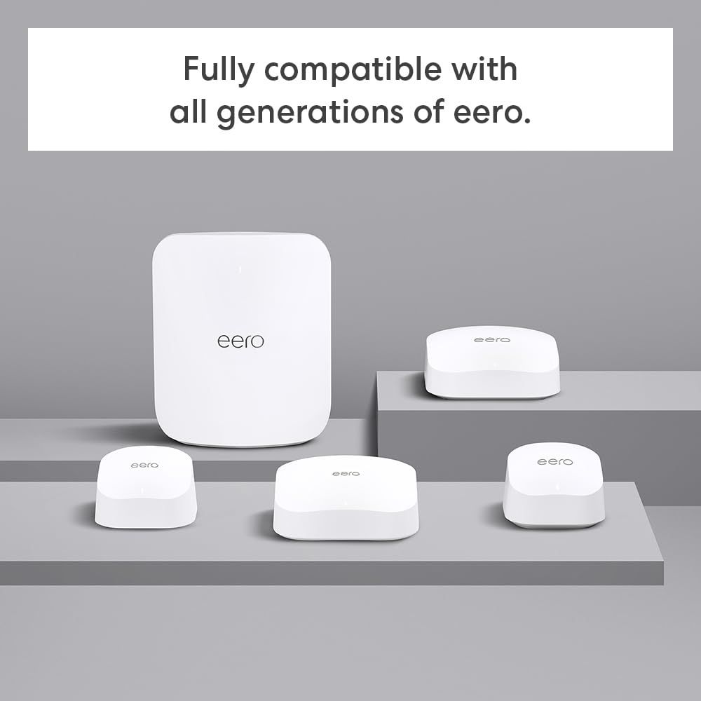 Demonstrates that the product is compatible with all generations of eero devices, reassuring shoppers that they can integrate this product into their existing…