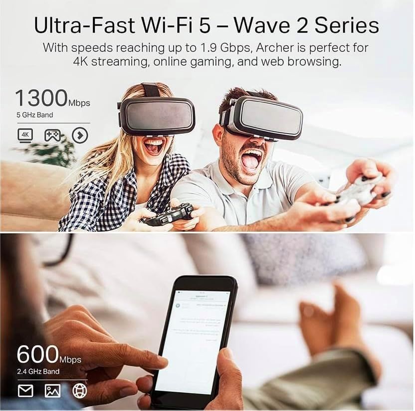 Demonstrates the router's versatility by showing multiple real-world applications across different devices and activities, reassuring shoppers that it handles…