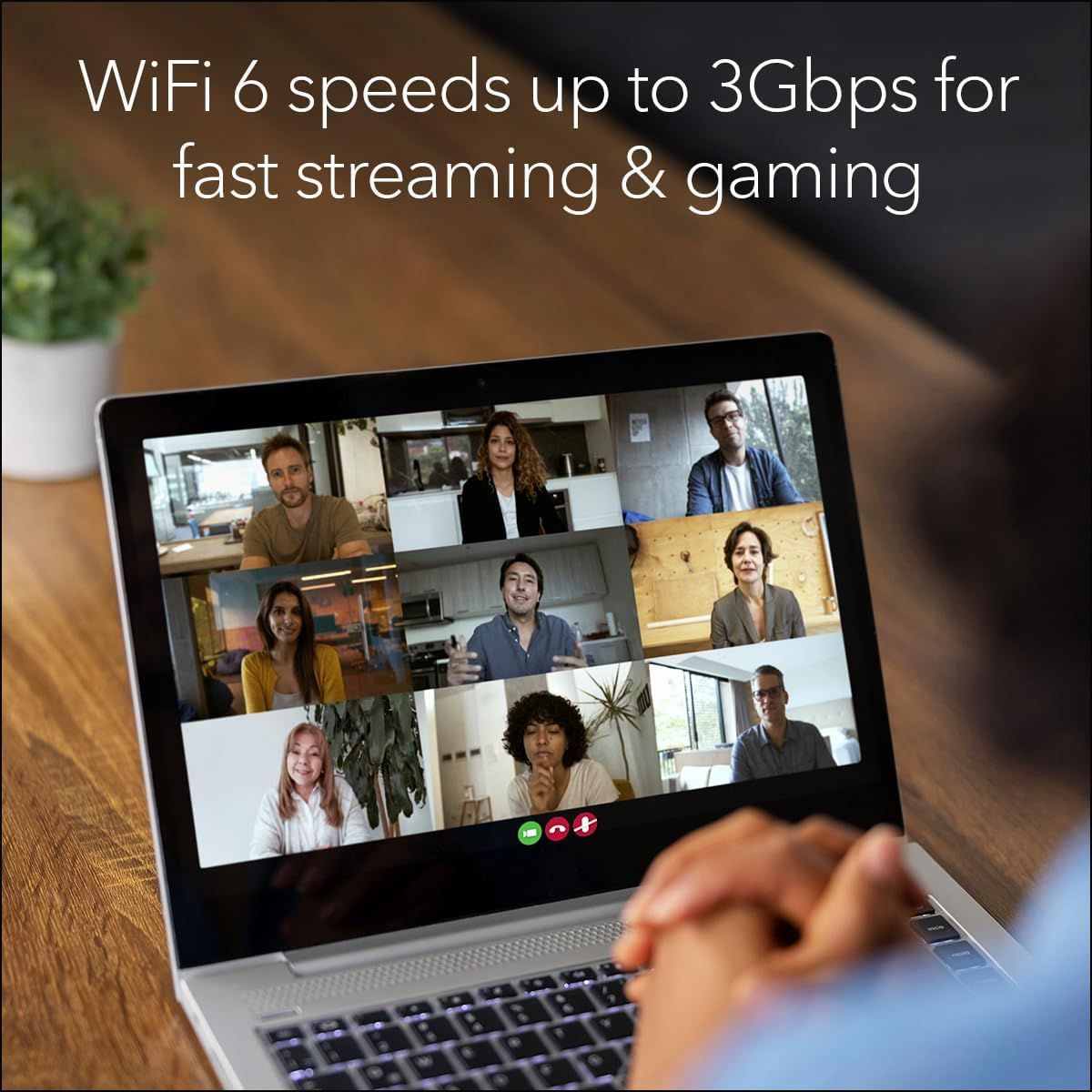 Communicates the product's high-speed WiFi 6 capability (up to 3Gbps) to reassure shoppers that it delivers fast, reliable performance for streaming and…