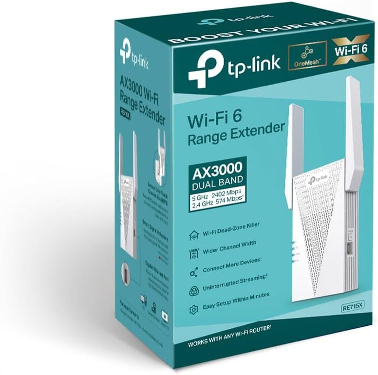 Communicates multiple key benefits of the Wi-Fi range extender through a segmented list of features with icons, showing shoppers why this product solves connectivity problems and delivers superior…