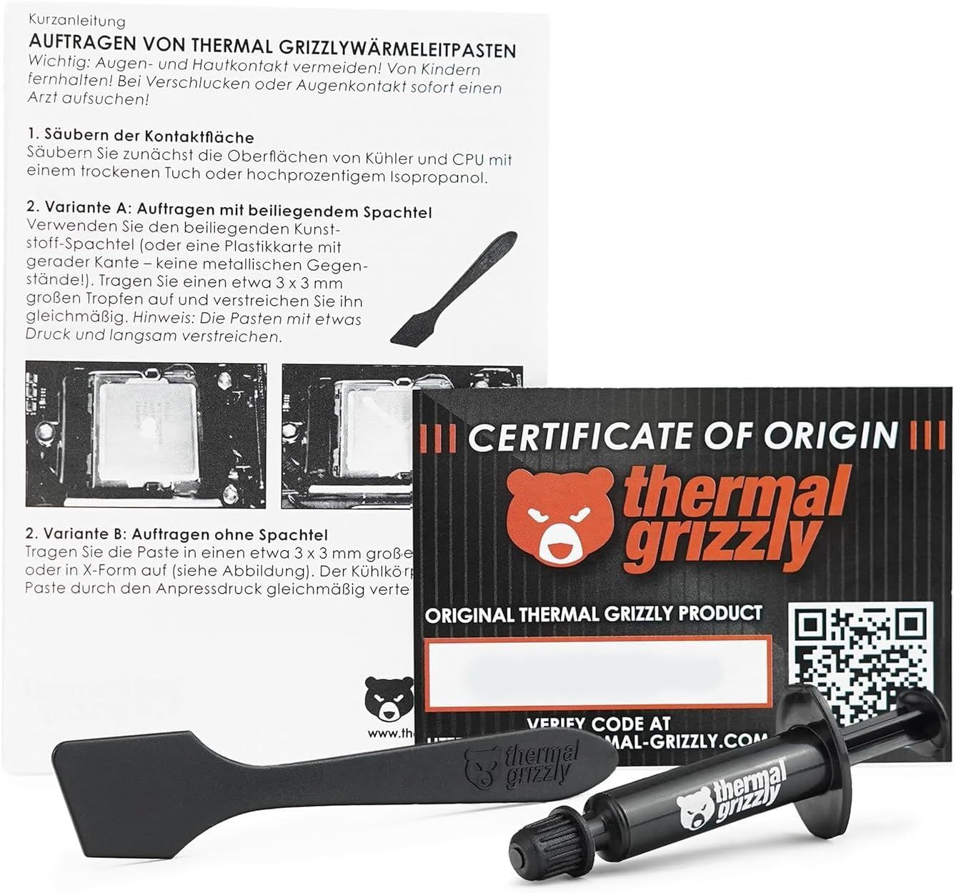Provides step-by-step instructions on how to properly apply the thermal paste, ensuring customers understand the correct application method for optimal performance. Establishes brand authenticity…