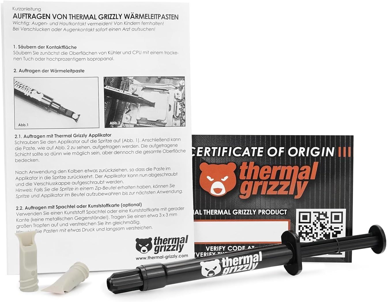 This image provides detailed instructions on how to properly apply Thermal Grizzly thermal paste, guiding users through the setup process to ensure correct…