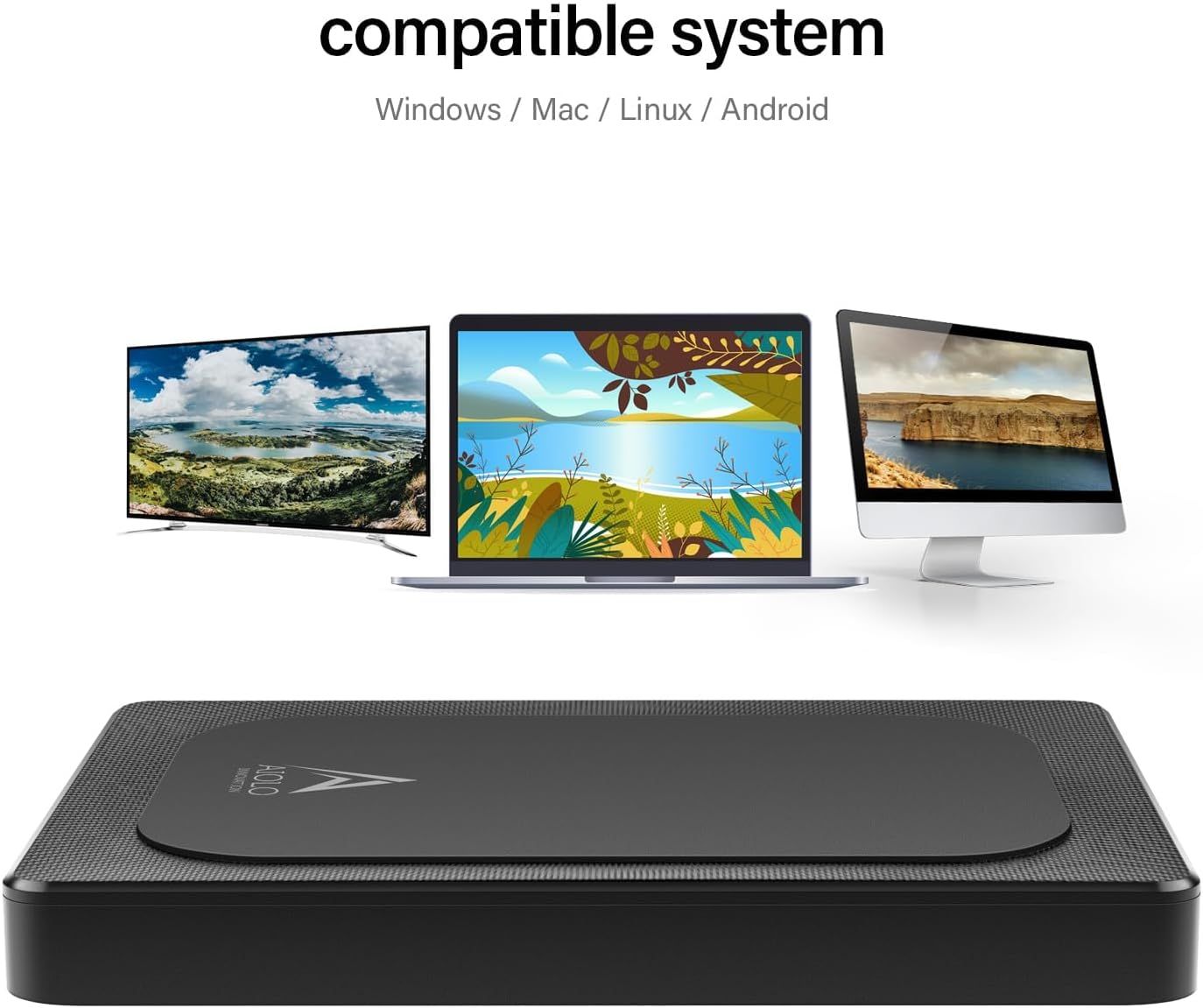 Demonstrates that the product works across multiple operating systems and devices (Windows, Mac, Linux, Android) to reassure shoppers of its versatility and…