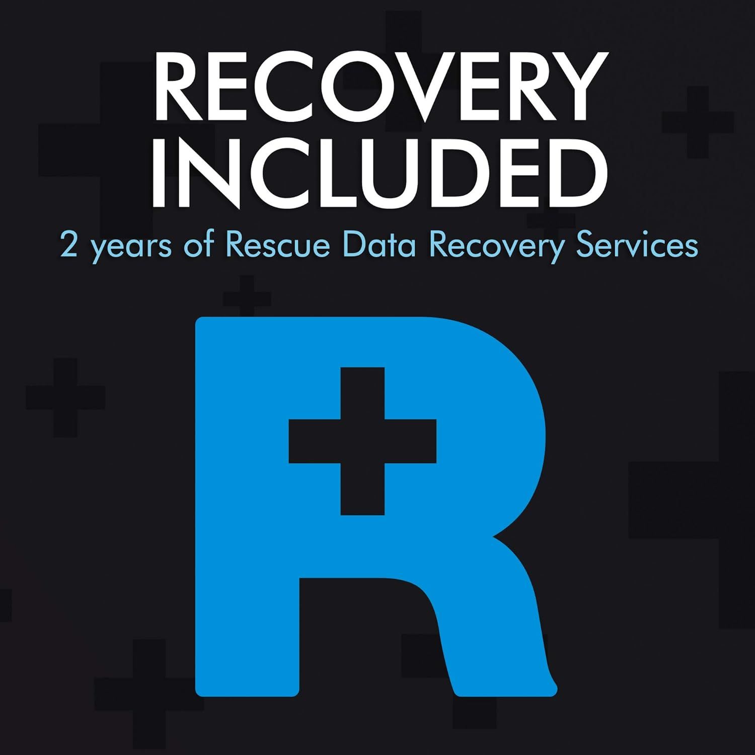 Communicates that the product includes 2 years of Rescue Data Recovery Services as a value-added benefit, reassuring shoppers about data protection and support.