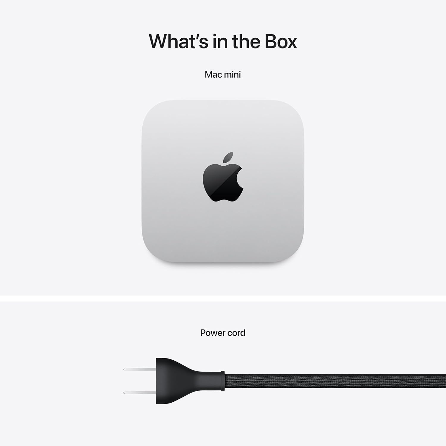 Shows the customer exactly what items are included with their Mac mini purchase, providing transparency and setting clear expectations about the package…