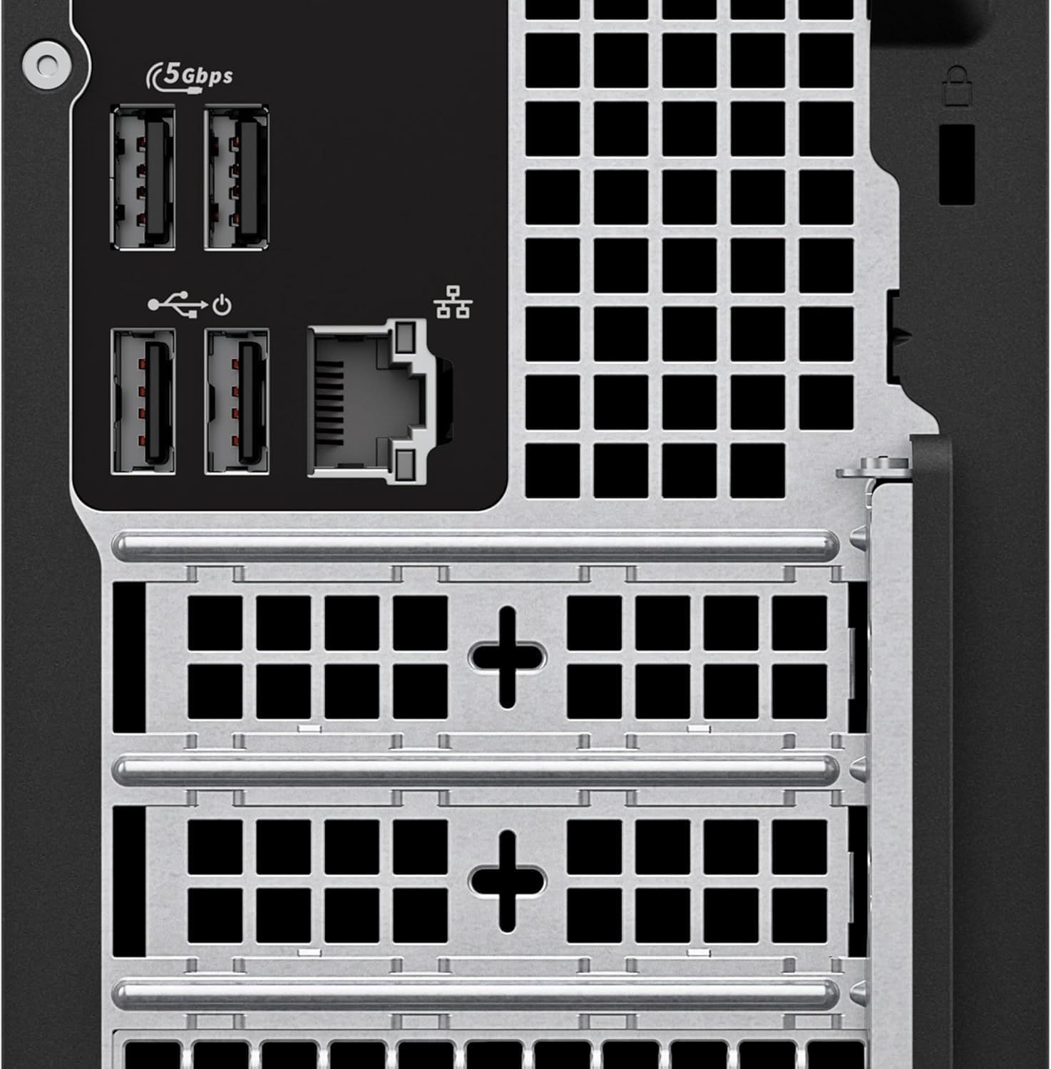 This image breaks down the physical components and ports of the device, showing shoppers the connectivity options and hardware layout including high-speed USB…