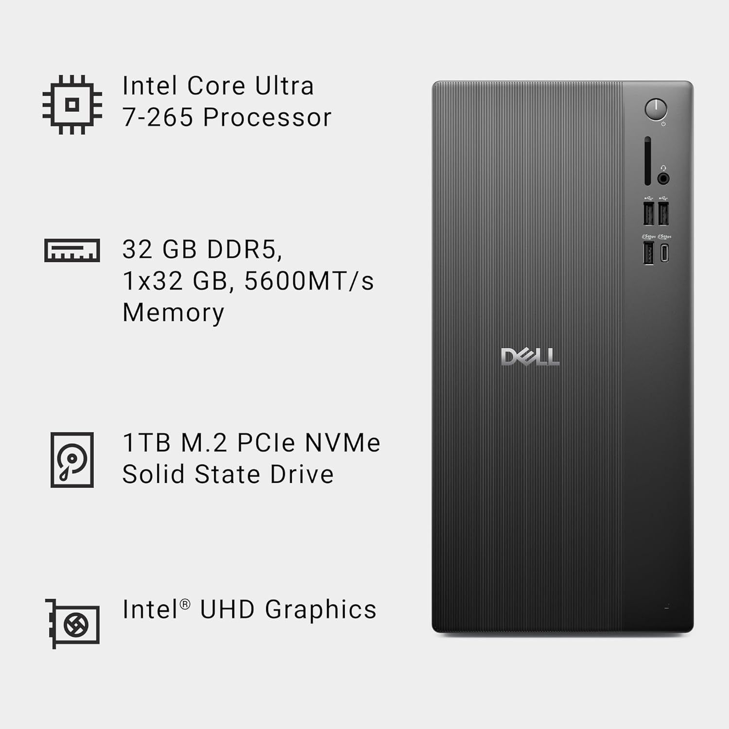 Breaks down the key internal specifications and components of the Dell mini PC to help shoppers understand the technical capabilities and hardware…