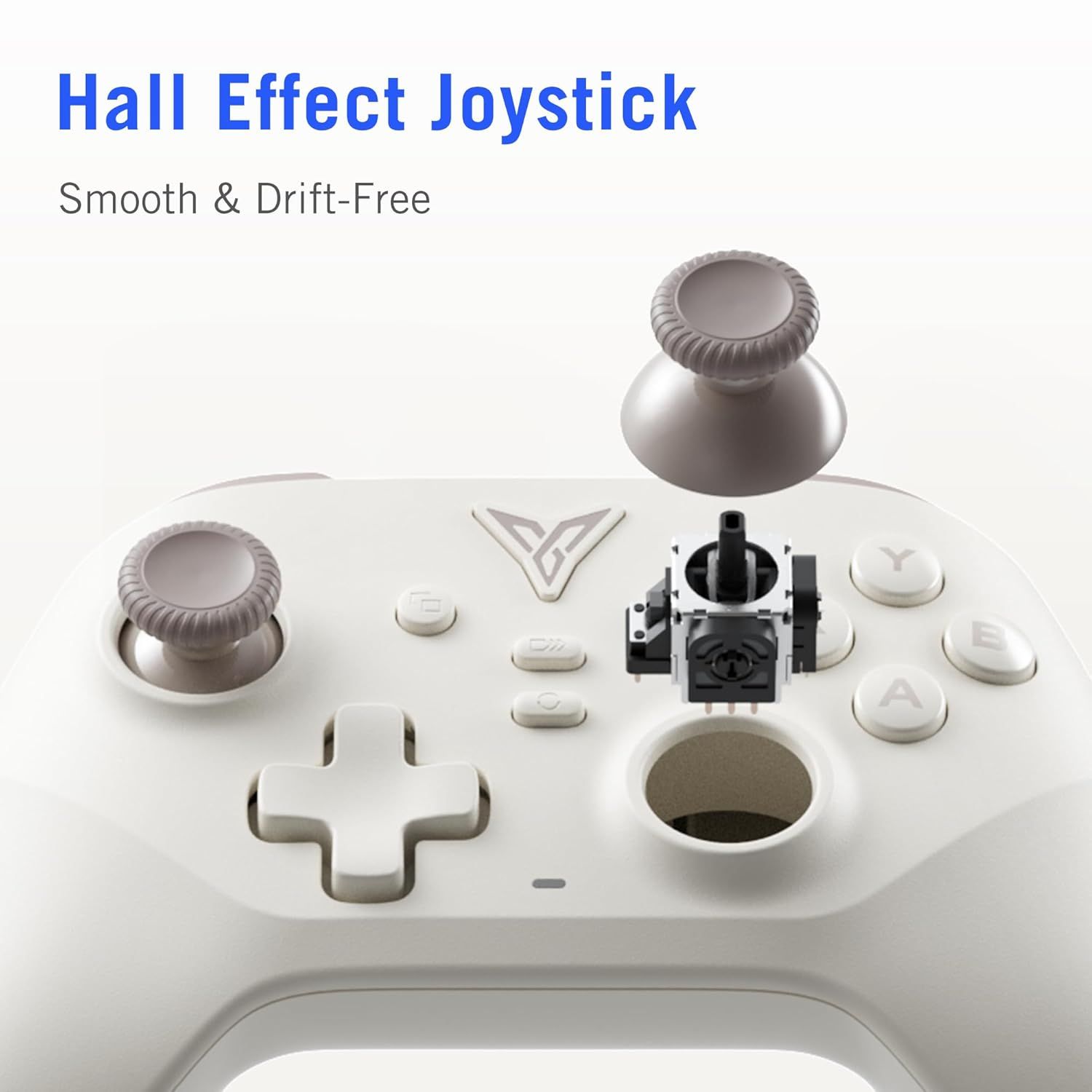Highlights the Hall Effect joystick technology to reassure gamers that the controller provides smooth, drift-free precision for enhanced gaming performance.