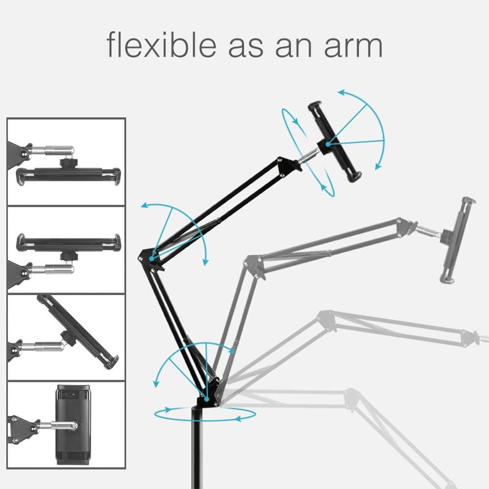 Demonstrates the product's flexible articulating arm design with multiple pivot points, showing shoppers how the arm can be positioned and adjusted in various…