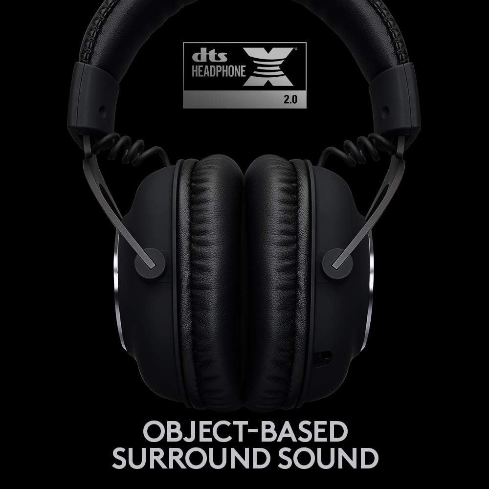Highlights the headphone's advanced surround sound technology (DTS Headphone:X 2.0) to communicate immersive audio quality and spatial sound performance to shoppers.