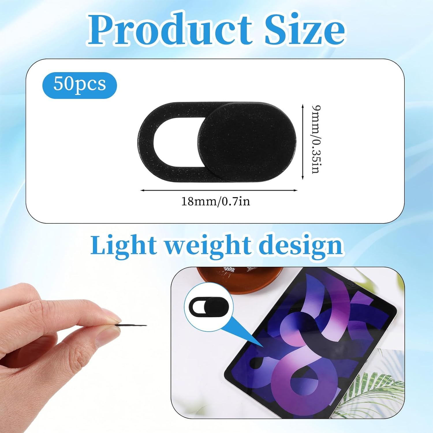 Communicates the exact physical dimensions of the product (18mm x 9mm) and emphasizes its lightweight, compact design to reassure shoppers it's small and portable.