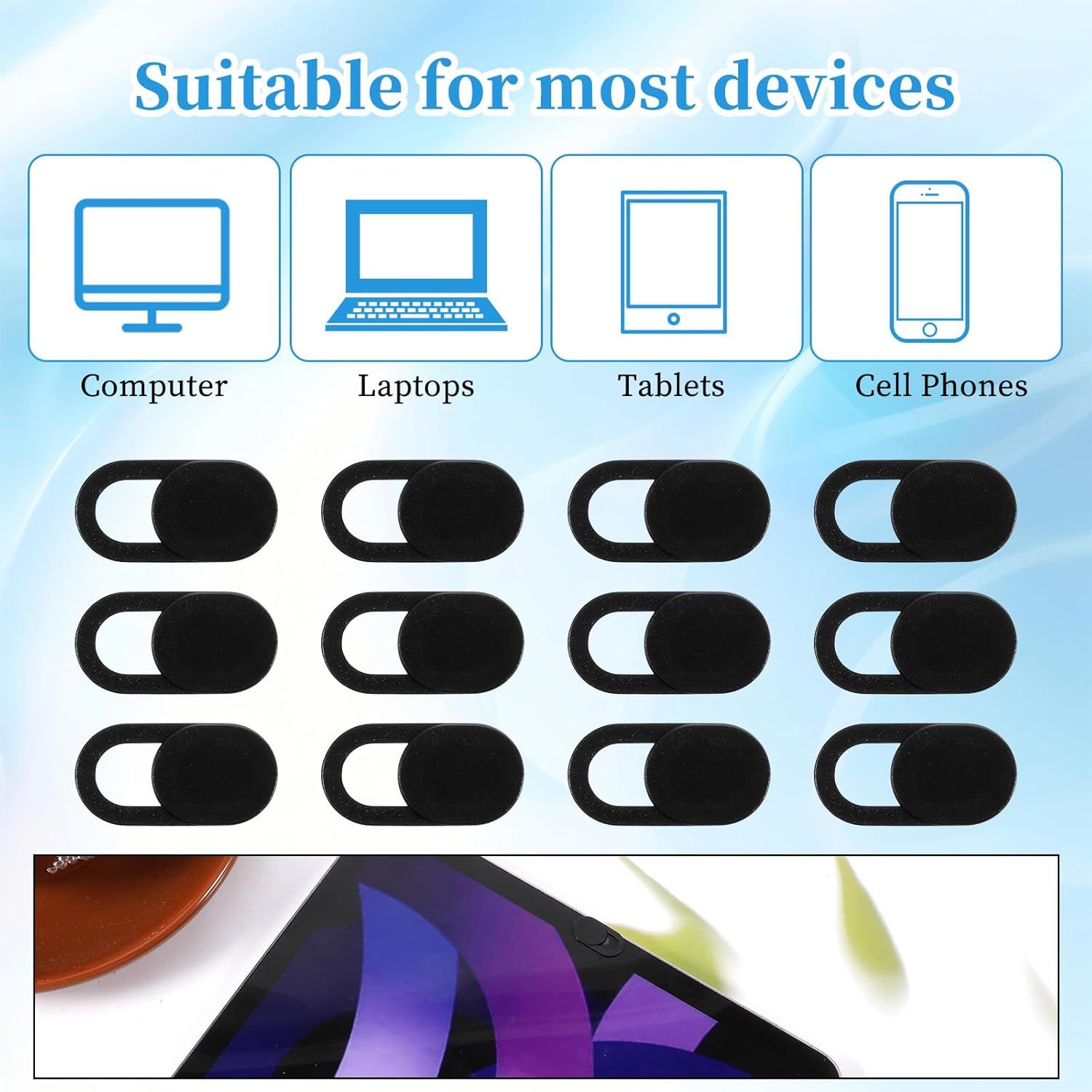 Demonstrates that the product is compatible with multiple device types including computers, laptops, tablets, and cell phones, reassuring shoppers of its…