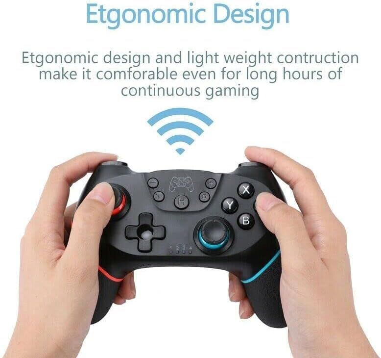 Communicates that the gaming controller is designed for comfort during long gaming sessions, emphasizing its ergonomic shape and lightweight build to reassure shoppers about usability and reduced…