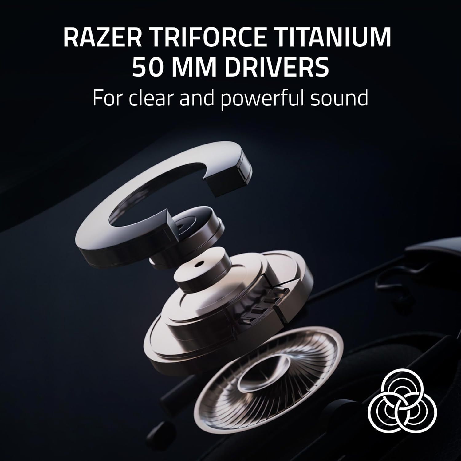 Showcases the internal audio driver components in an exploded view to communicate the premium titanium driver technology and engineering quality that delivers clear and powerful sound. Highlights…