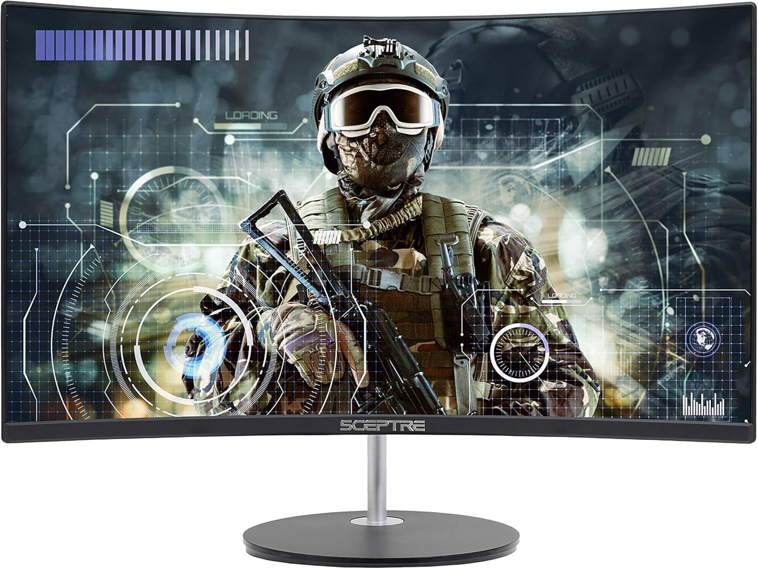 Provides a clean, distraction-free view of the curved gaming monitor to help shoppers see the product clearly and understand its physical design and screen curvature.