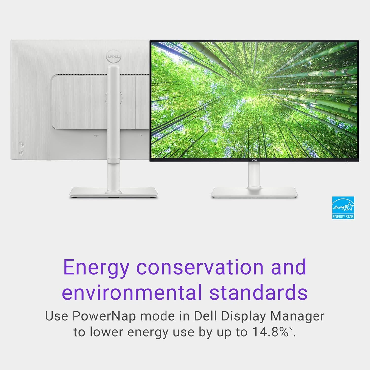 Communicates the monitor's environmental responsibility and energy-saving capability, reassuring eco-conscious shoppers that the product meets ENERGY STAR standards and can reduce energy consumption…