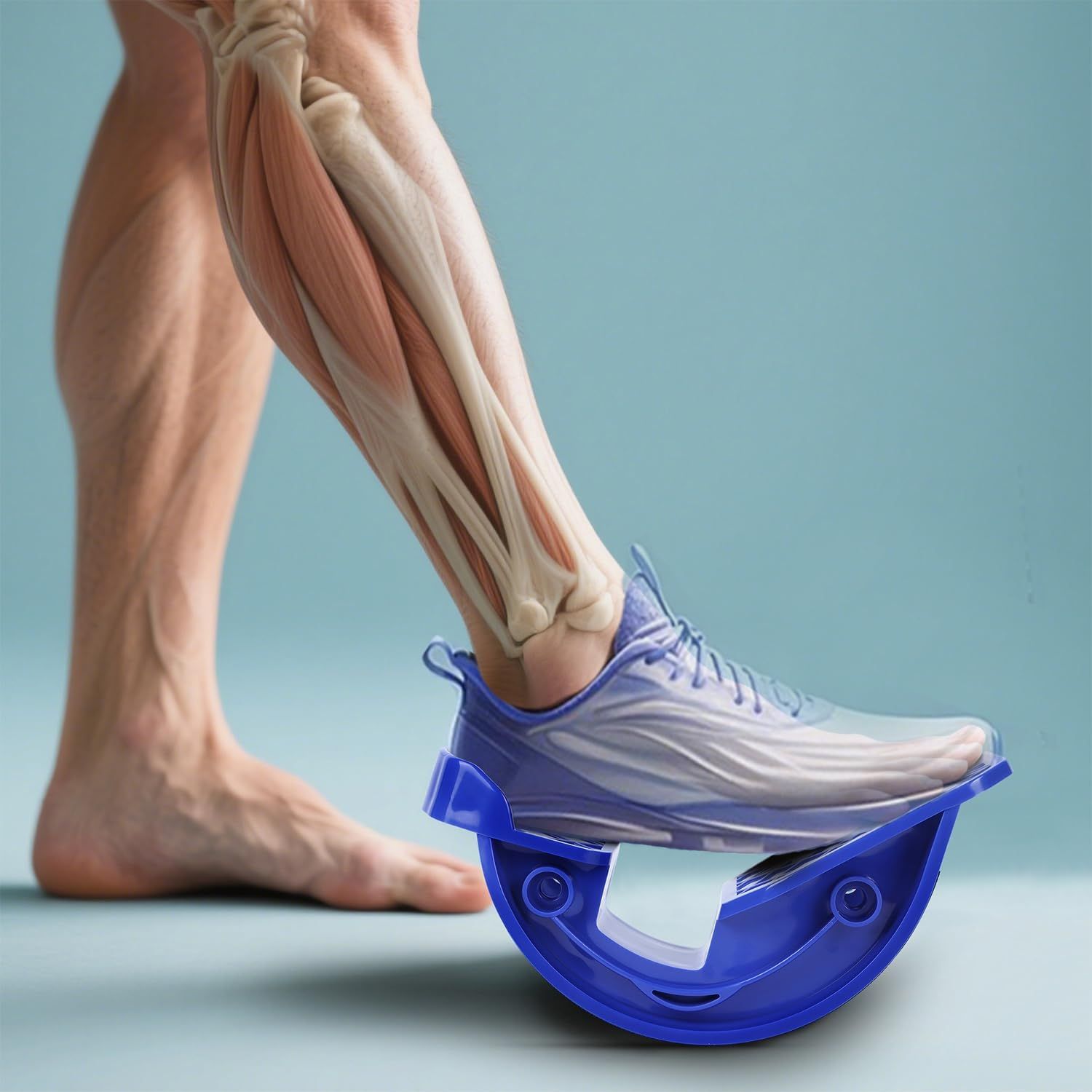 Demonstrates how the product supports and engages the calf muscles, tendons, and ankle structure during use, helping shoppers understand the anatomical…
