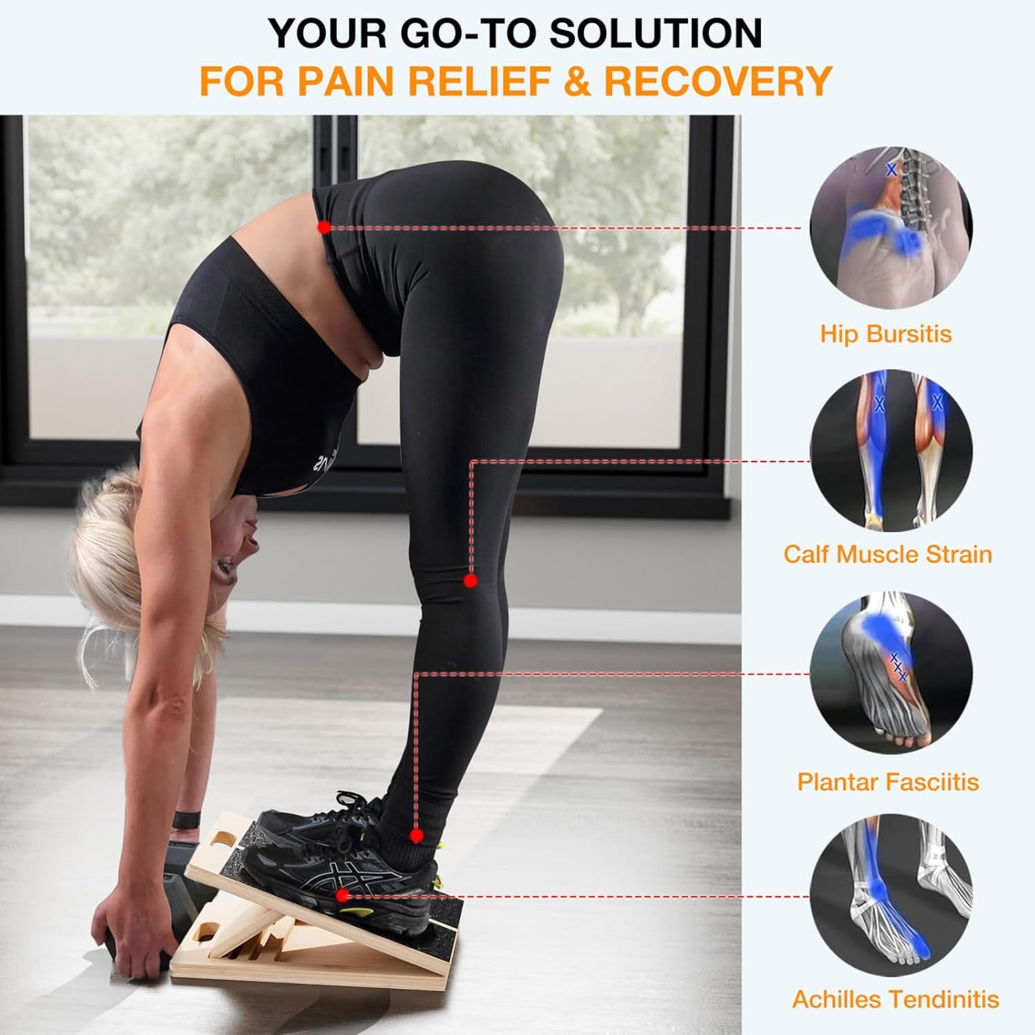 Demonstrates the product's versatility by showing multiple pain relief applications across different body areas, reassuring shoppers that this solution…