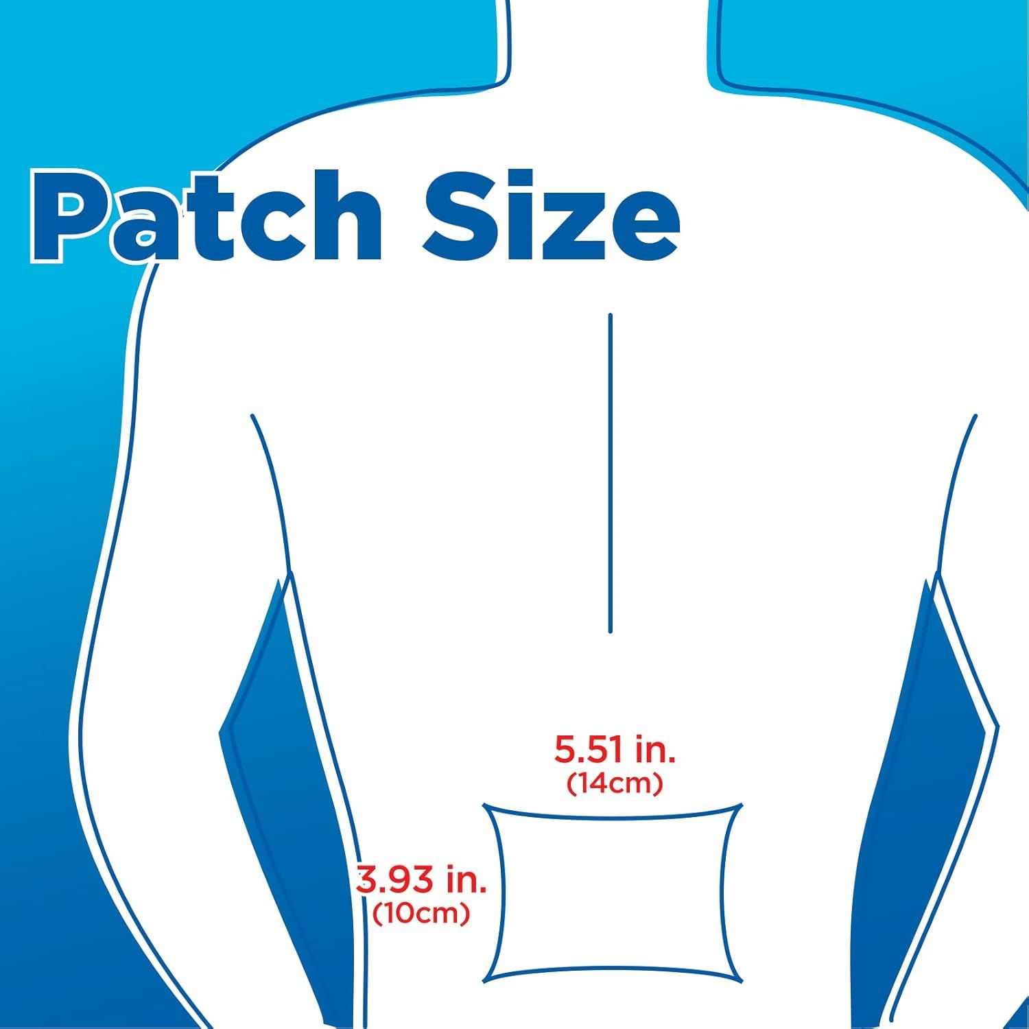 Communicates the exact physical dimensions of the patch to help shoppers understand the size and coverage area of the product.