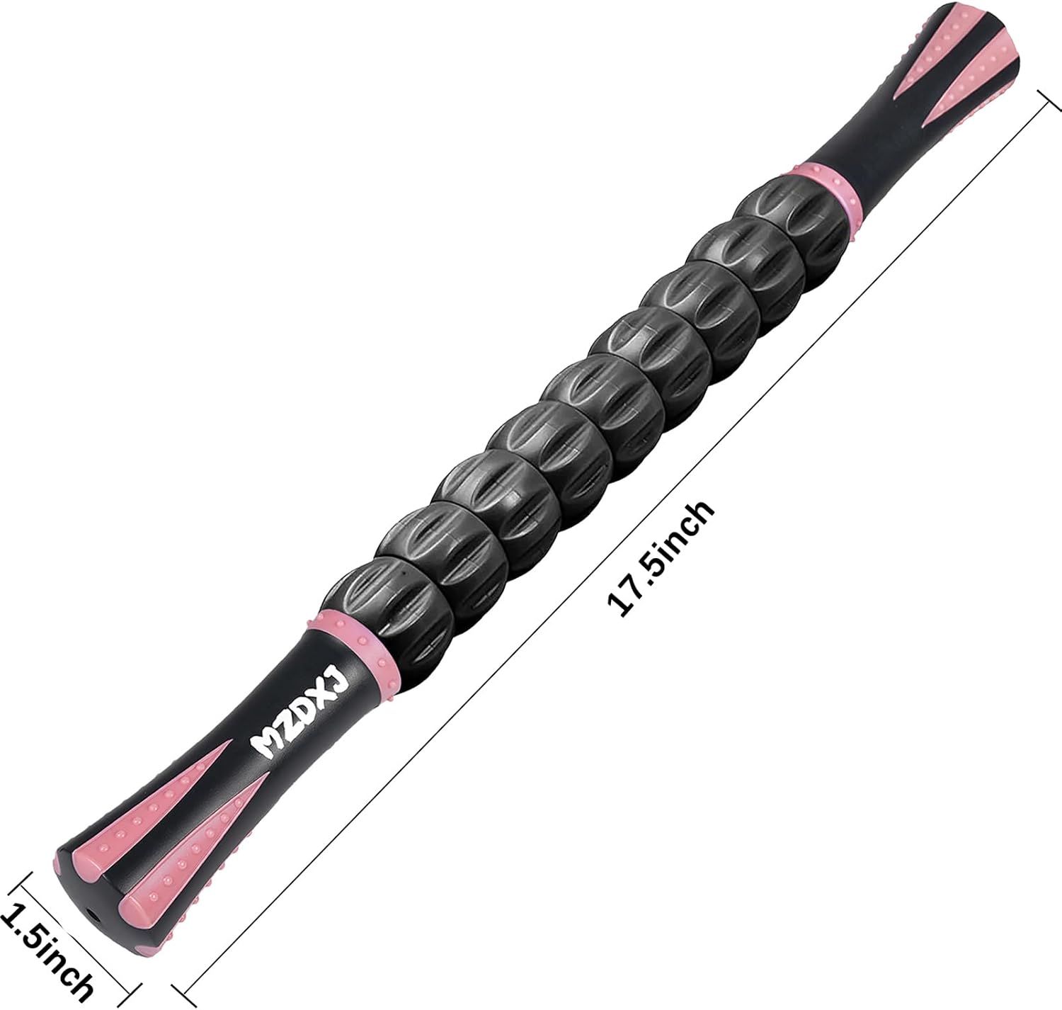 Communicates the exact physical size of the massage roller stick to help shoppers understand its portability and storage requirements.
