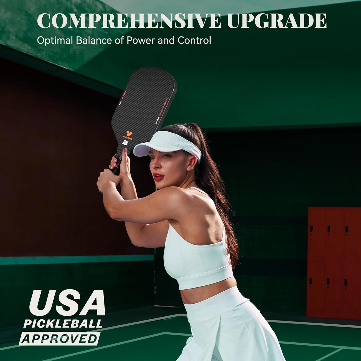 Communicates that the paddle meets official USA Pickleball standards, reassuring shoppers of its legitimacy and tournament-readiness. Highlights the paddle's upgraded design that delivers an optimal…