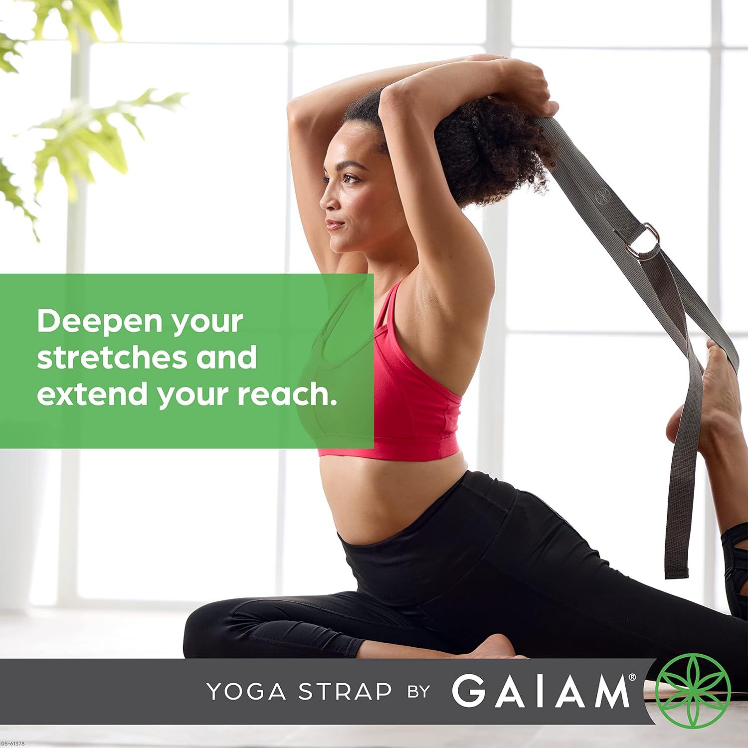 Demonstrates how the yoga strap helps users deepen their stretches and extend their reach during yoga practice, making poses more accessible and effective.