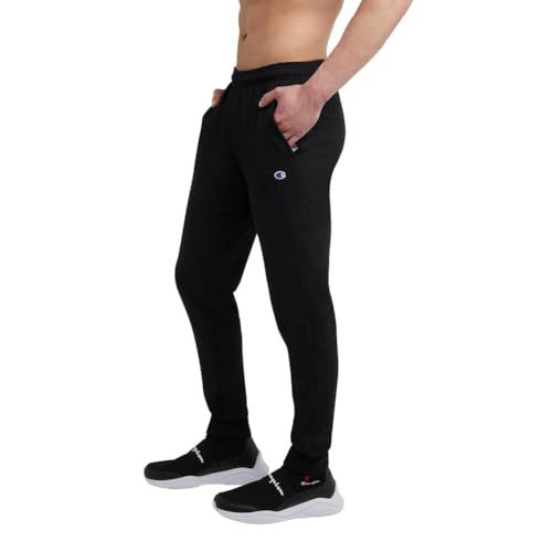 Provides a clean, distraction-free view of the product (black athletic pants) to help shoppers see the fit, style, and design details clearly.