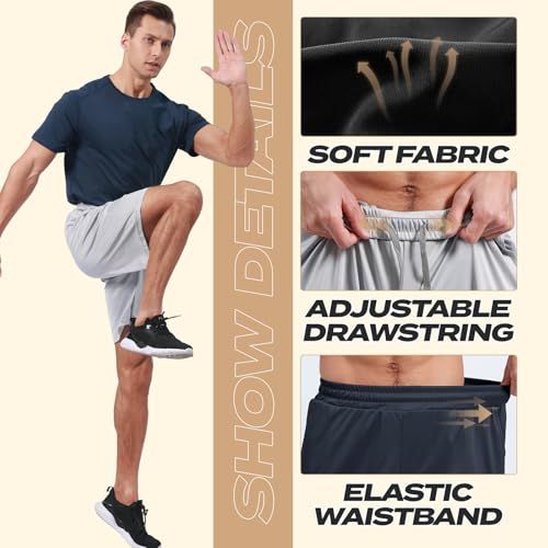 Highlights three distinct comfort and fit features of the shorts to communicate versatility, adjustability, and quality construction to shoppers.