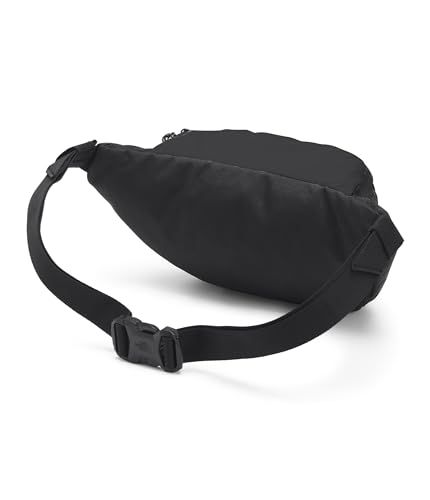 Provides a clean, catalog-style view of the black fanny pack on a white background with no text or design elements, allowing shoppers to see the product…