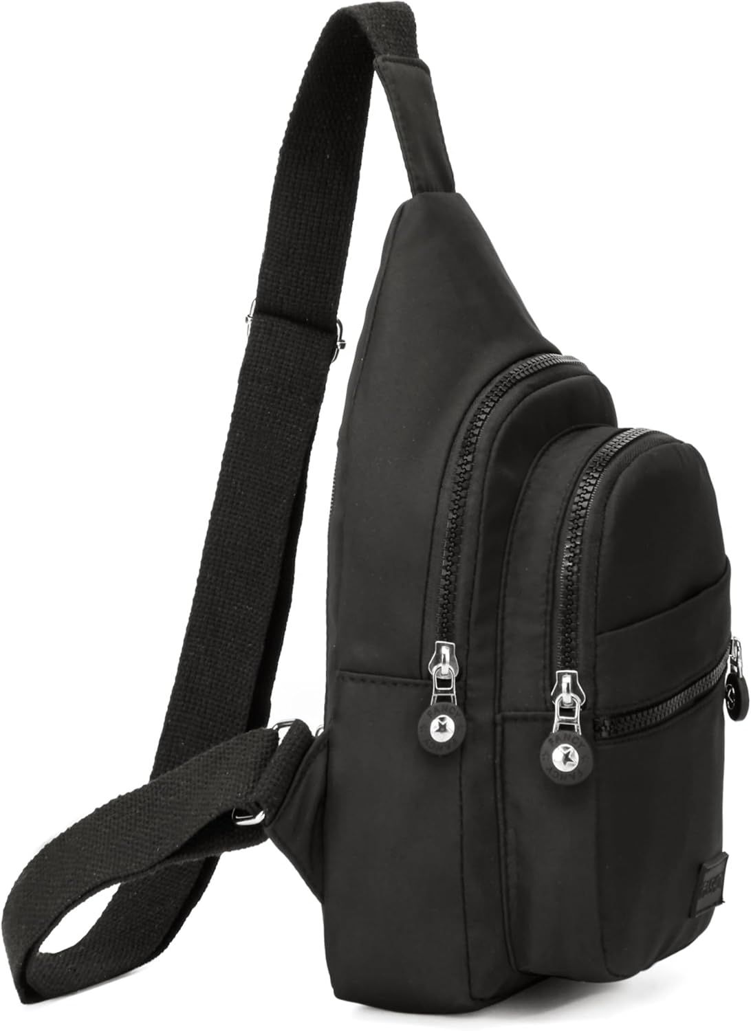 Provides a clean, catalog-style view of the crossbody sling bag on a white background, allowing shoppers to see the product design, zippers, and strap clearly…