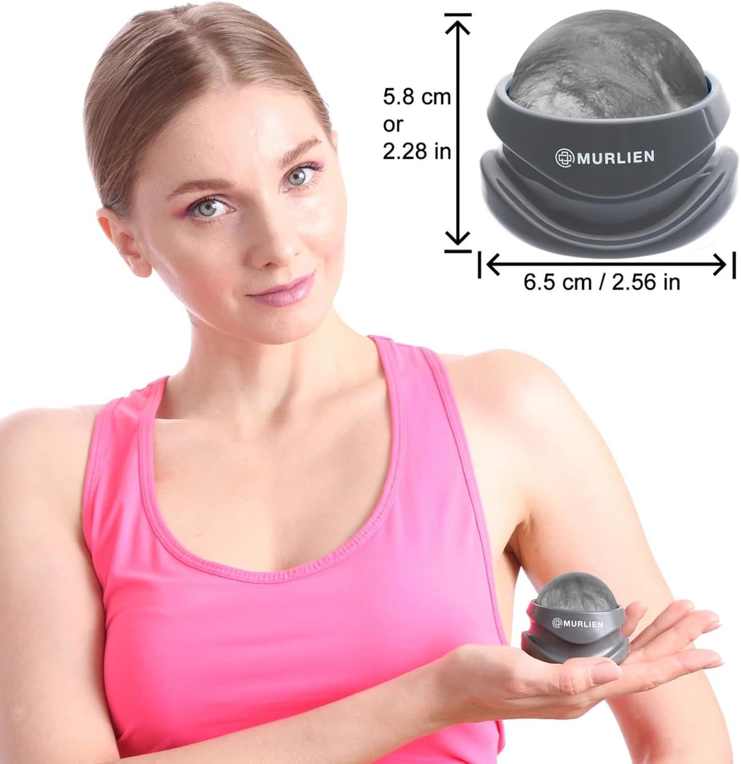 Communicates the exact physical dimensions of the massage roller to help shoppers understand its compact, portable size for easy handling and storage.