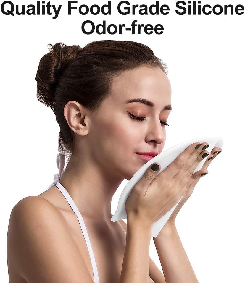 Communicates that the product is made from quality food-grade silicone material that is odor-free, reassuring shoppers about safety and comfort.