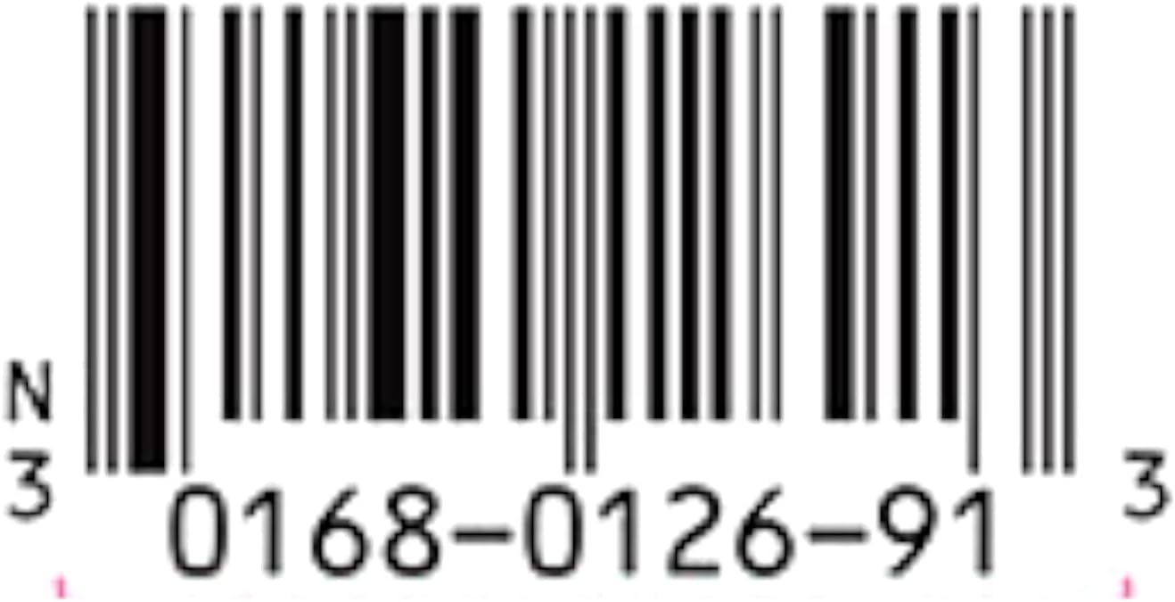 Displays the product barcode for scanning and inventory purposes, providing a clean white background image without any additional text or design elements.