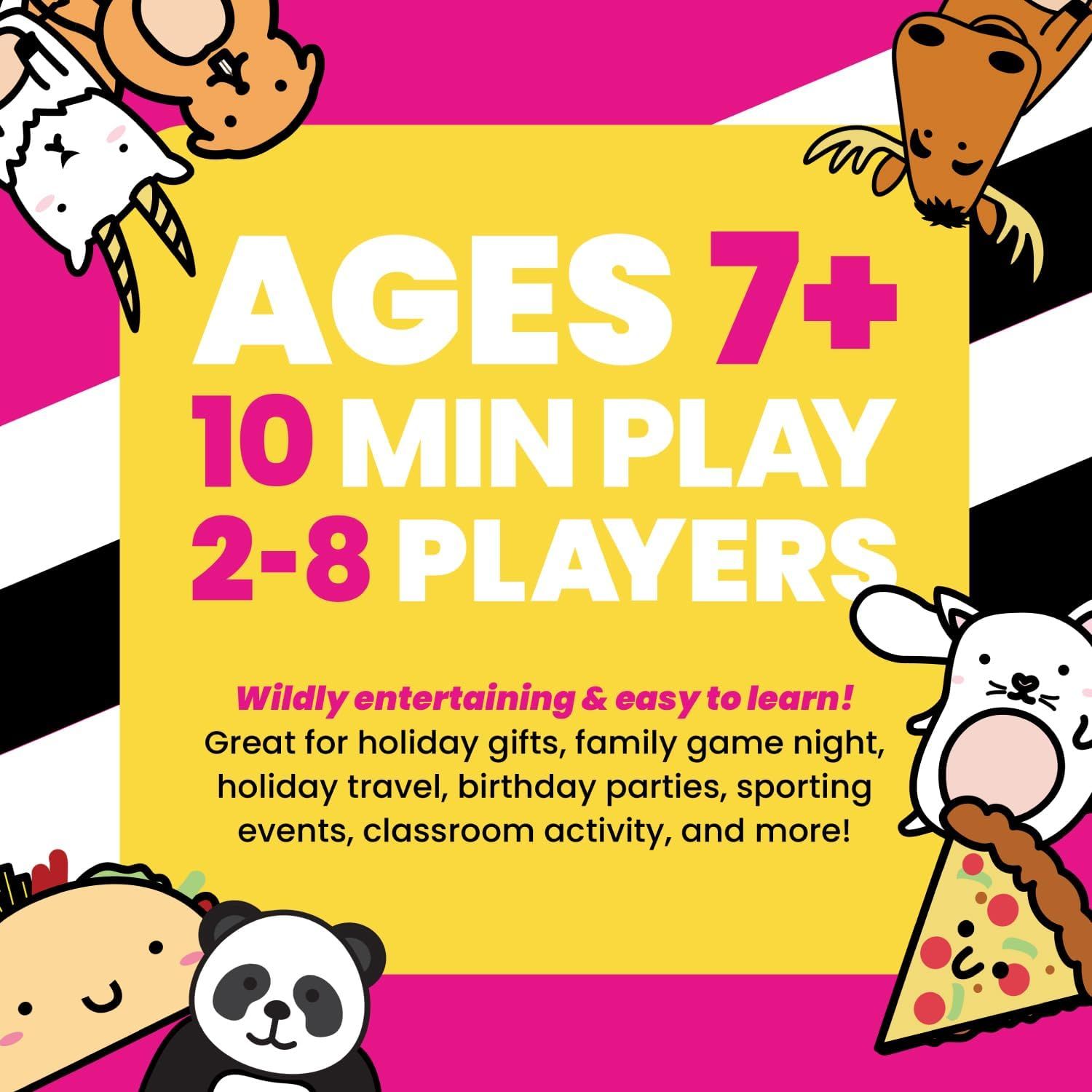 Demonstrates the product's versatility by showing multiple scenarios where it can be used (holiday gifts, family game night, holiday travel, birthday parties, sporting events, classroom activity),…