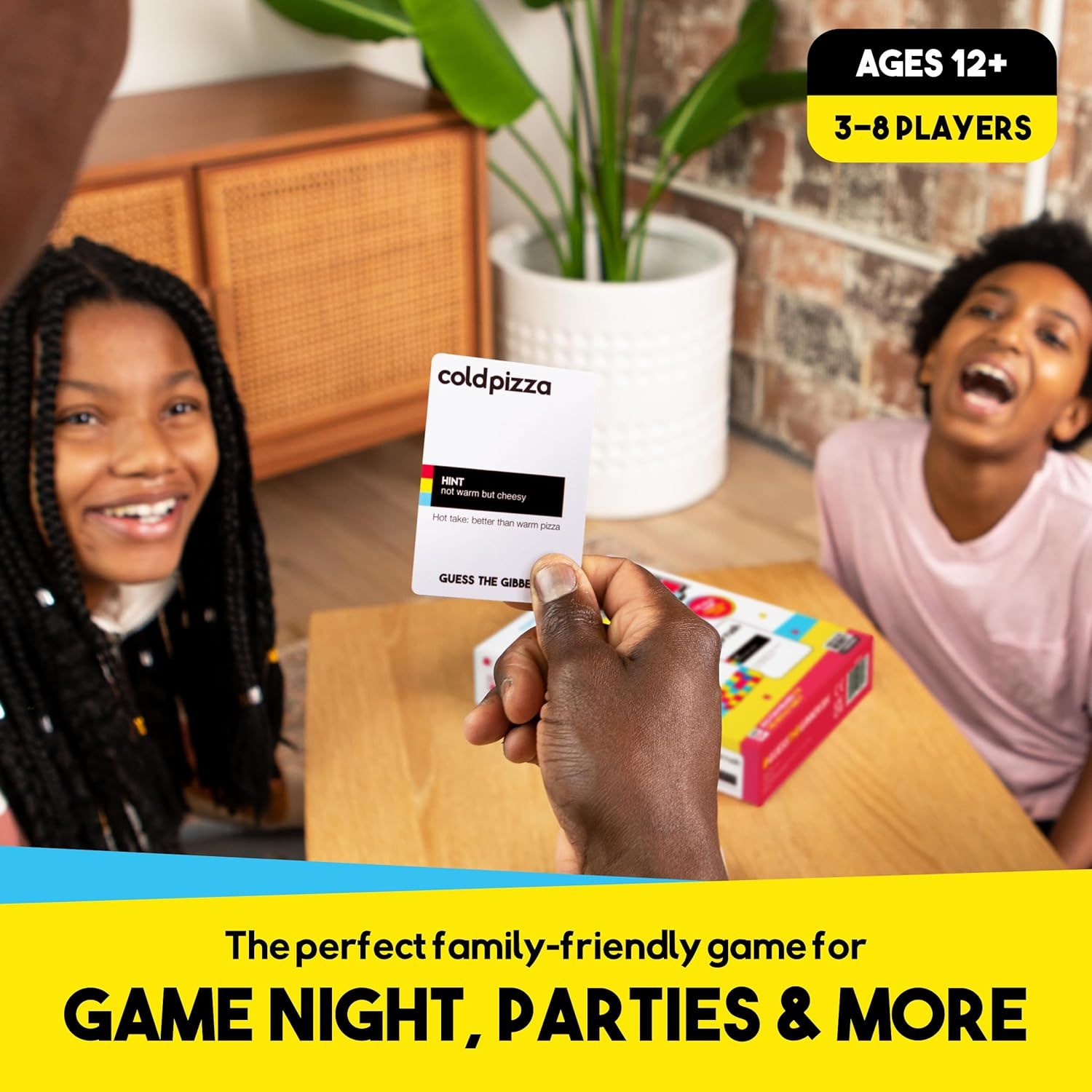 Demonstrates multiple use cases for the game product, showing it's perfect for family game nights, parties, and social gatherings to appeal to shoppers looking for versatile entertainment options.…