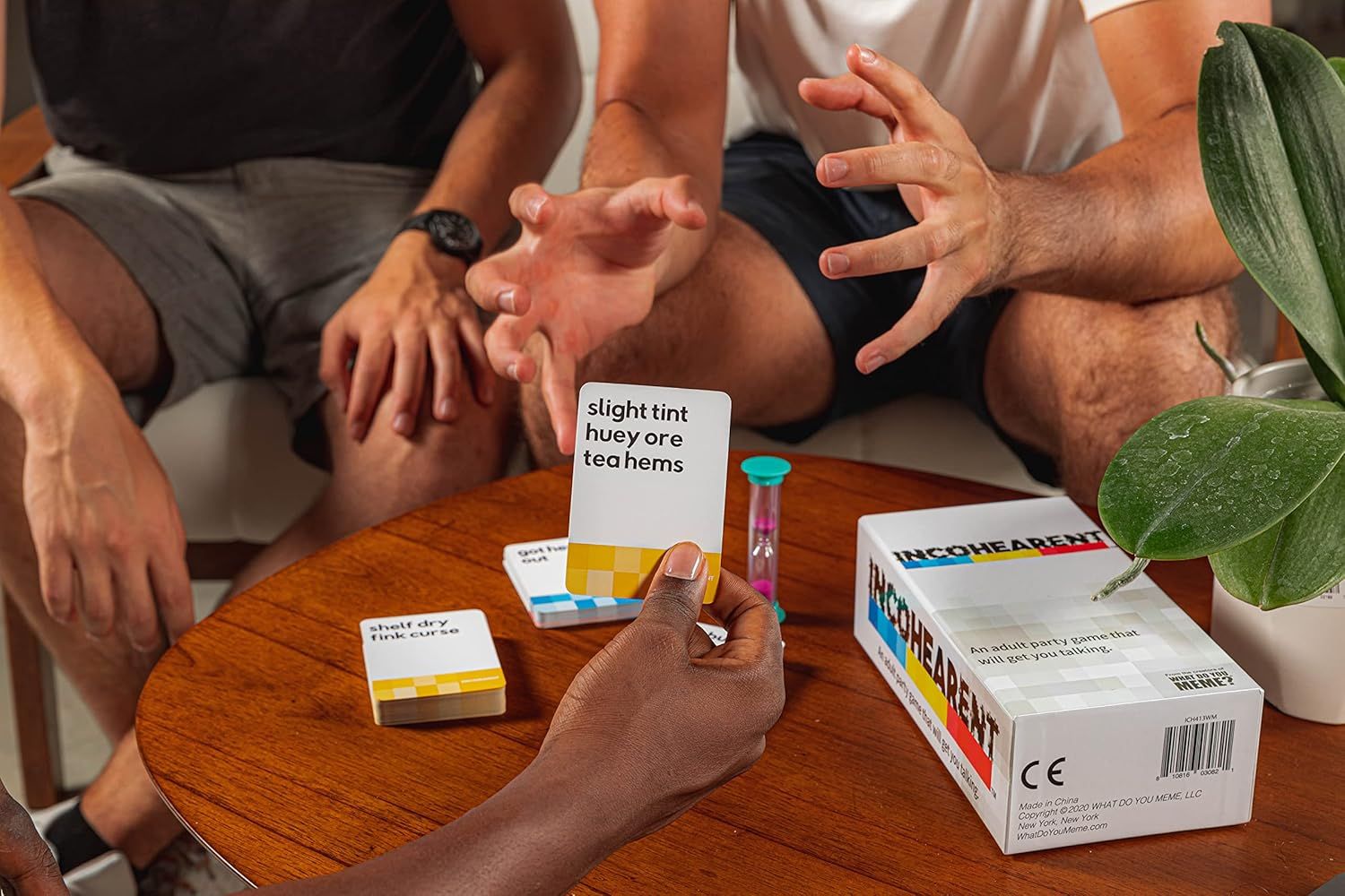 Demonstrates the product being used in a real-world social setting to show shoppers how the game naturally fits into casual gatherings and creates engaging…