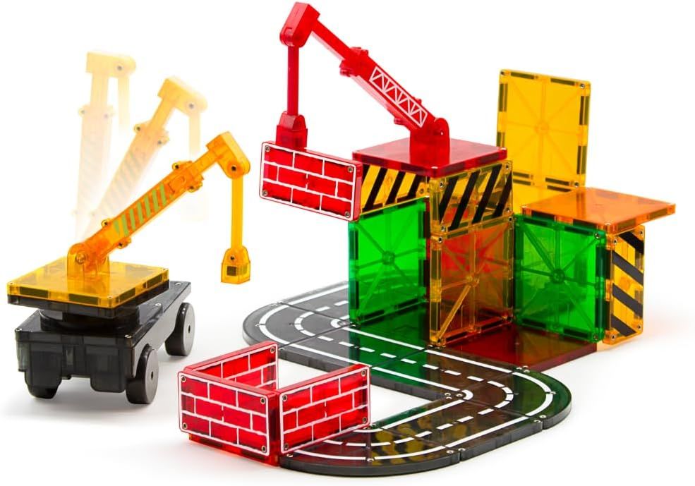Shows all the components included in the toy construction set, helping shoppers understand the complete package they will receive and the play value it offers.