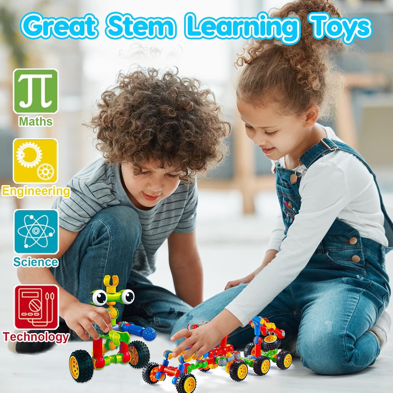 Communicates that the toy set provides educational value across multiple STEM disciplines, reassuring parents that the product supports comprehensive learning…