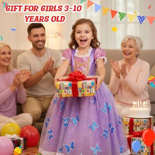 Positions the product as an ideal gift for young girls in a specific age range, using a celebratory birthday party scene to create emotional appeal and gift-giving context.
