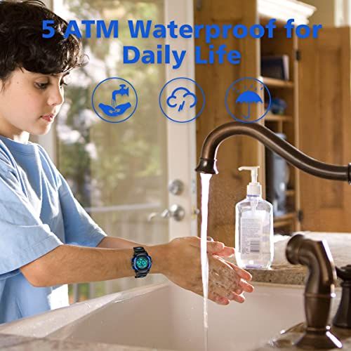 Demonstrates that the watch is waterproof enough for everyday activities like handwashing, reassuring shoppers they can wear it without worry during daily routines.