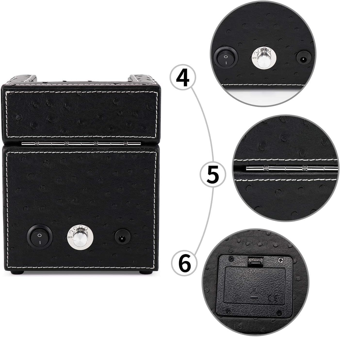 This image breaks down the physical components of the product by highlighting specific parts with numbered callouts and zoom circles, helping shoppers understand the product's construction and key…