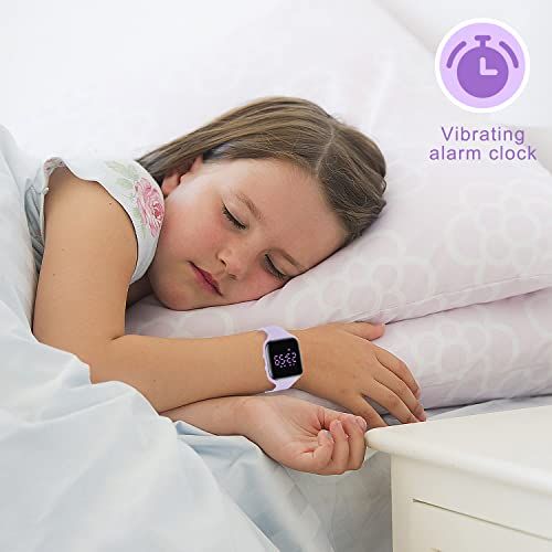 Demonstrates the product's vibrating alarm feature to show how it can wake the user gently without disturbing others.