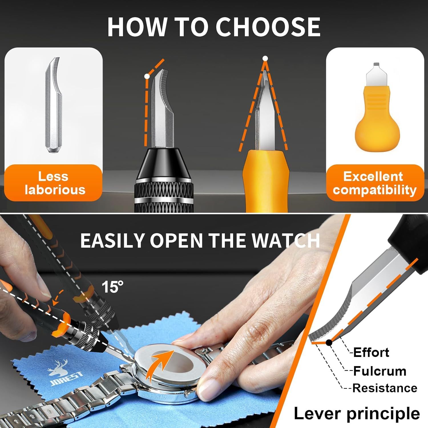 Helps shoppers choose the right tool from the brand's product line by showing different blade shapes and their characteristics (less laborious vs. excellent compatibility), and demonstrates how to…