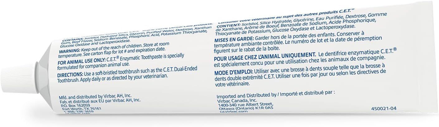 Displays the product packaging on a clean white background to show the physical appearance and labeling of the enzymatic toothpaste tube.