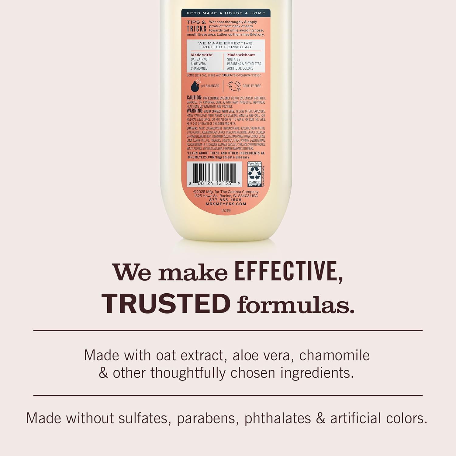 Communicates the brand's commitment to effective, trusted formulas with thoughtfully chosen natural ingredients and transparency about what is included and excluded from their products.