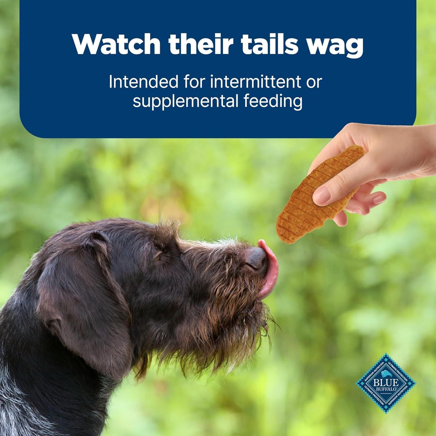 Communicates that this dog treat is designed for occasional use rather than as a primary food source, reassuring pet owners about proper feeding guidelines.