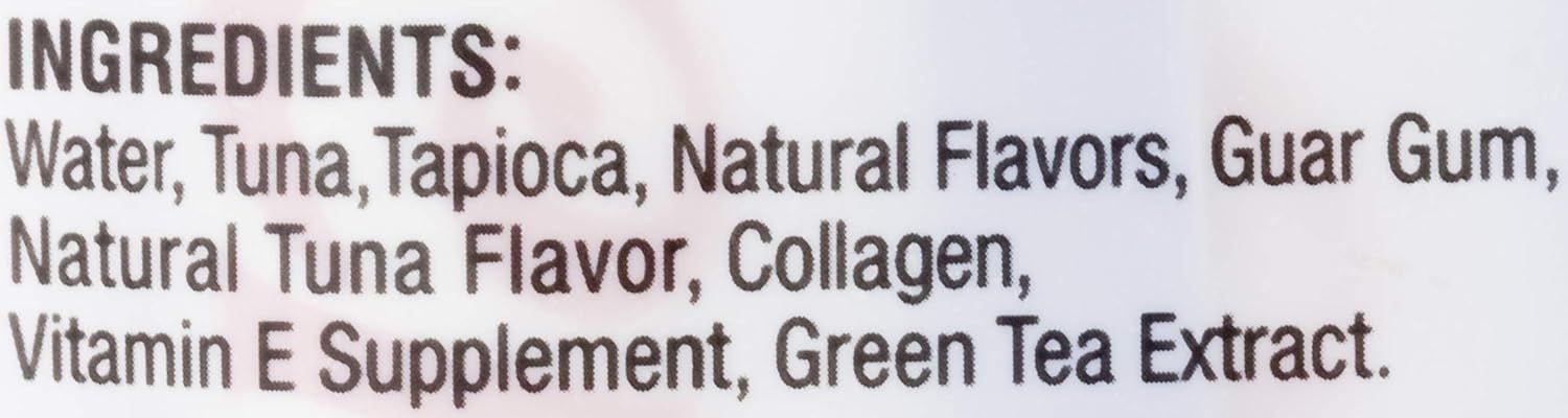 Communicates transparency by showing the complete list of ingredients in the product, reassuring shoppers about what they're feeding their pet.